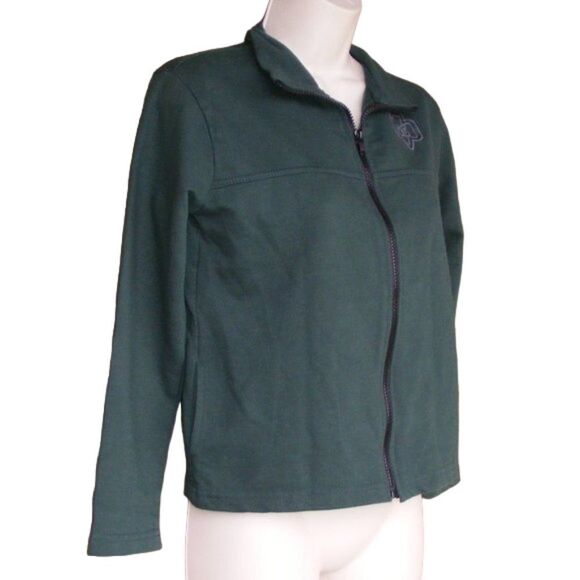GIRL SCOUTS Track Jacket, Youth M, Zipper, Side pockets, Green, Small Logo - Picture 3 of 8